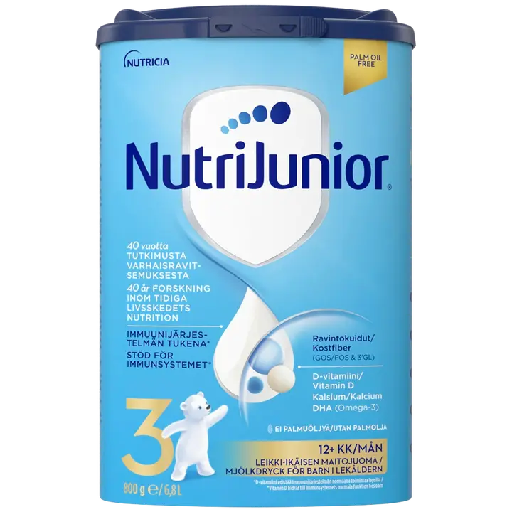 NutriJunior 3 800g, maitojuomajauhe leikki-ikäiselle, 1-3v.