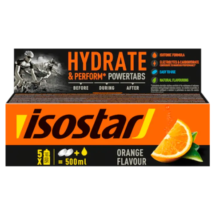 Isostar Apelsinimaitselised isotoonilised kihisevad energiatabletid 120g (10x12g)