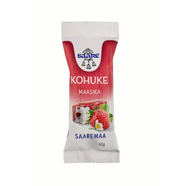 Saare vanilli kohuke metsamarjatäidise ja maasikamaitselise glasuuriga 40g
