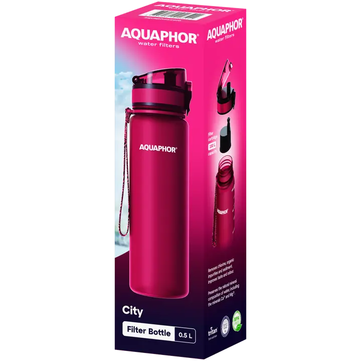 Pudel Aquaphor City 0,5l rubiinpunane