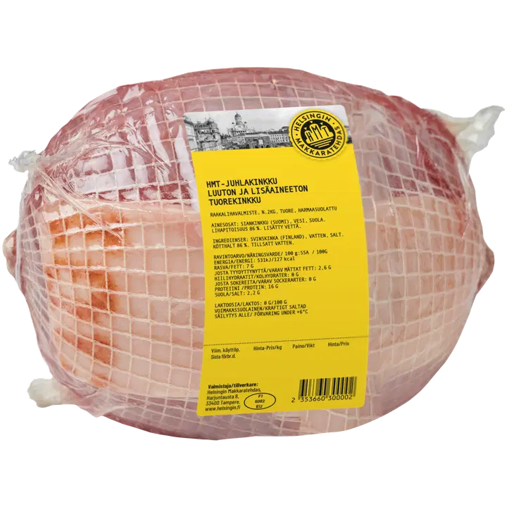 Helsingin Makkaratehdas Lisäaineeton harmaasuolattu kinkku noin 2 kg