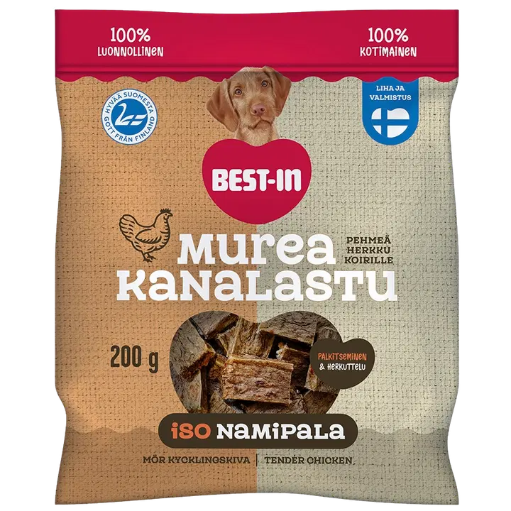 Best-In Murea Kyckling spån för hund 200g