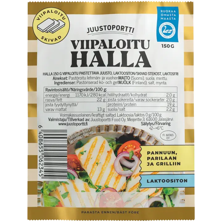 Juustoportti Halla 150 g viipaloitu paistettava juusto laktoositon