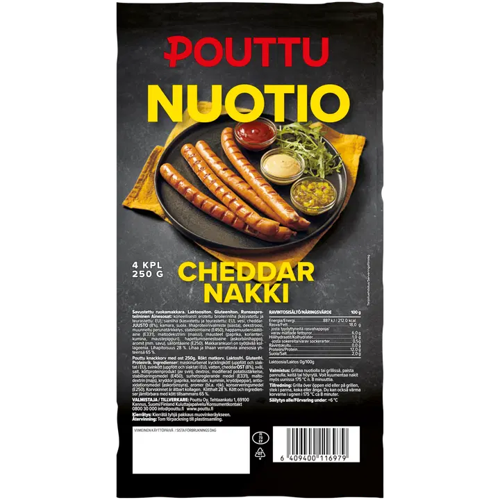Pouttu Nuotio Cheddar nakki 250 g