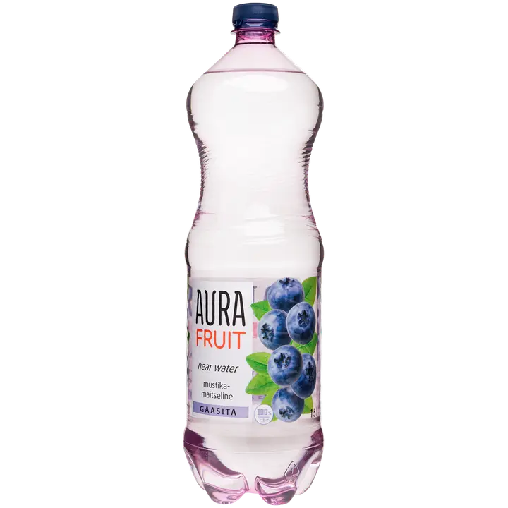 Aura Fruit Mustika maitsestatud vesi 1,5 l