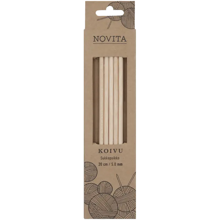 Novita Sukkapuikot Koivu 20cm - 5 mm Novita