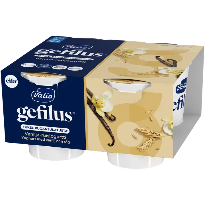 Valio Gefilus® OLO™ yoghurt vanilj-råg laktosfri 4x125 g