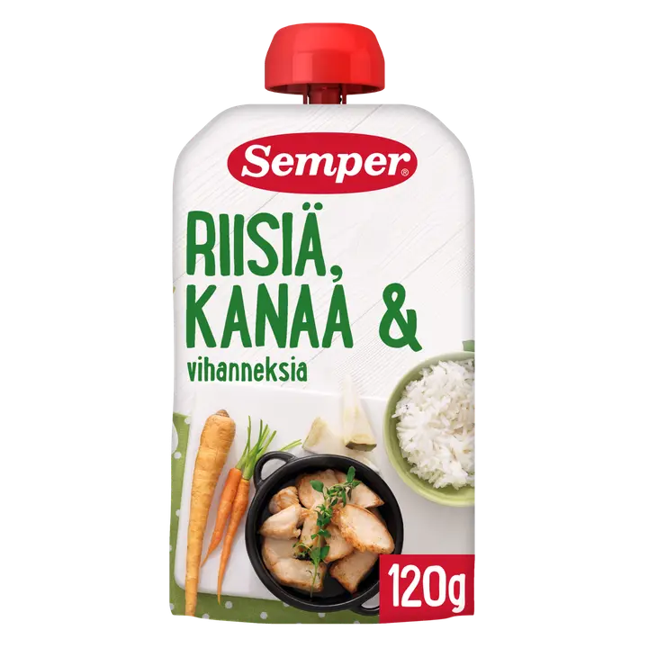 Semper Riisiä, kanaa & vihanneksia lastenateria 6kk 120g