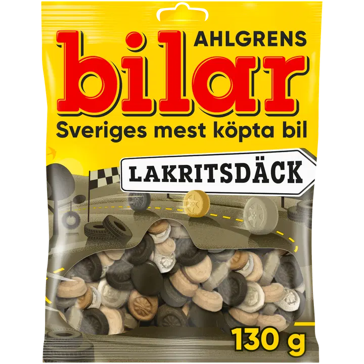 Ahlgrens Bilar Lakritsdäck makeissekoitus 130g
