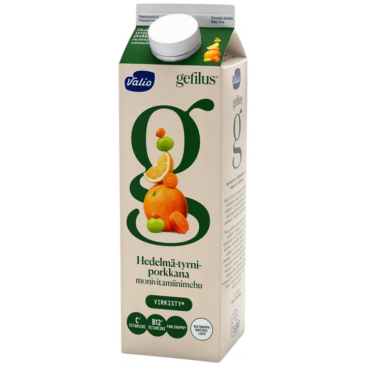 Valio Gefilus® monivitamiinimehu 1 l hedelmä-tyrni-porkkana