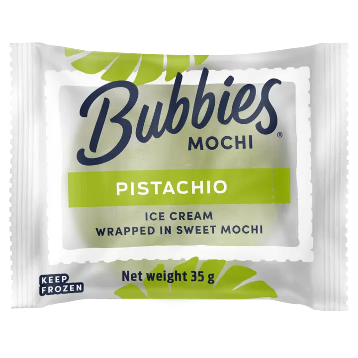 Bubbies Pistaasimochi. Pistaasijäätelöä makeassa riisitaikinassa 35g