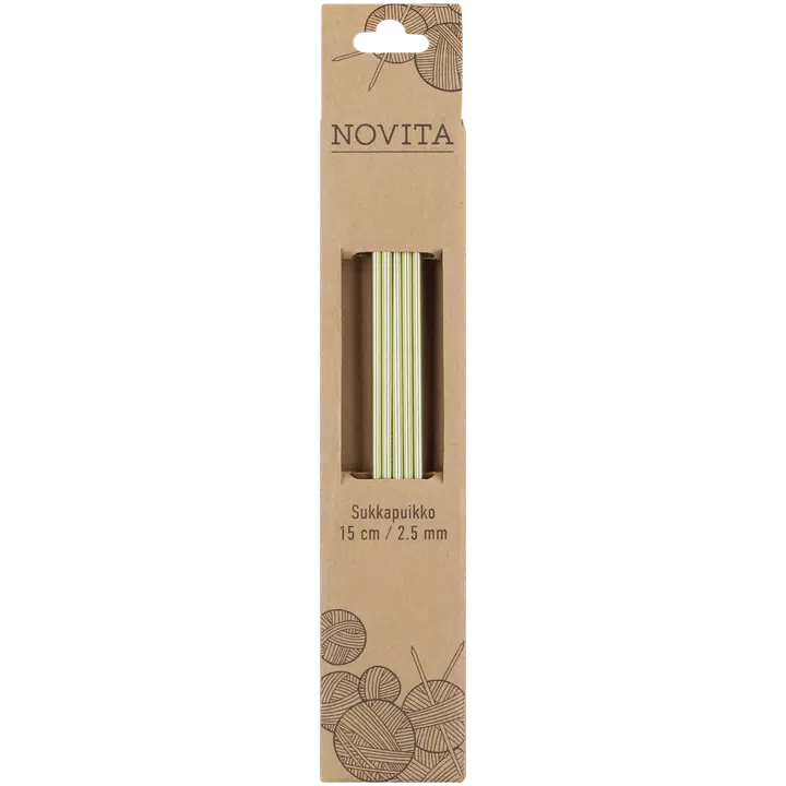 Novita Sukkapuikot 15cm - 2,5mm vaaleanvihreä