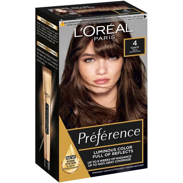 L'Oréal Paris Préférence 4 Tahiti Natural Brown Keskiruskea kestoväri 1kpl