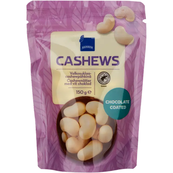 Rainbow 150g Cashews valkosuklaacashewpähkinä