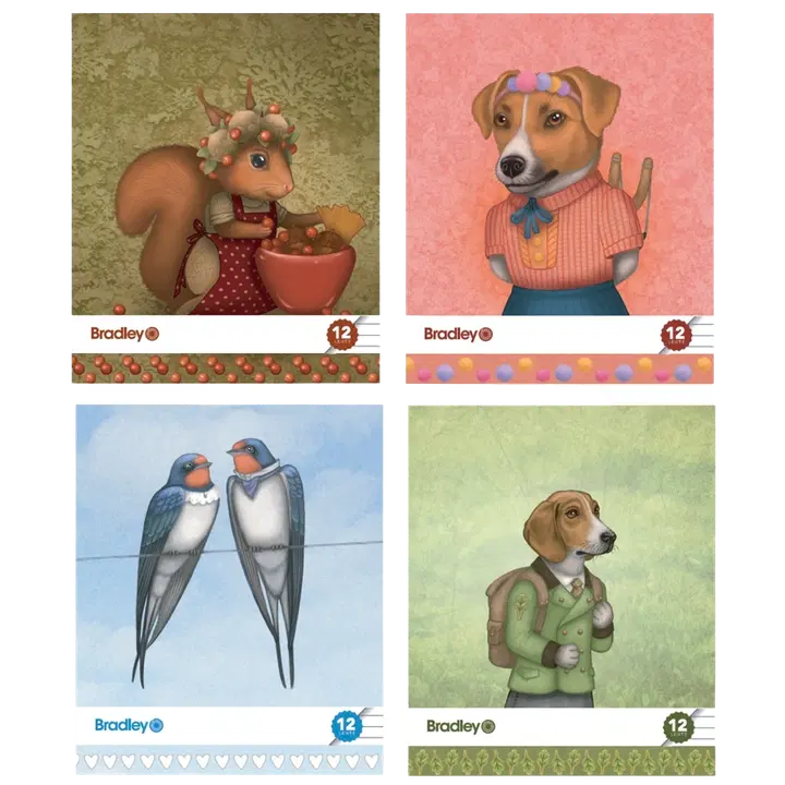 Vihik 12 lehte 20 joonega tugeva kaanega lucky laika
