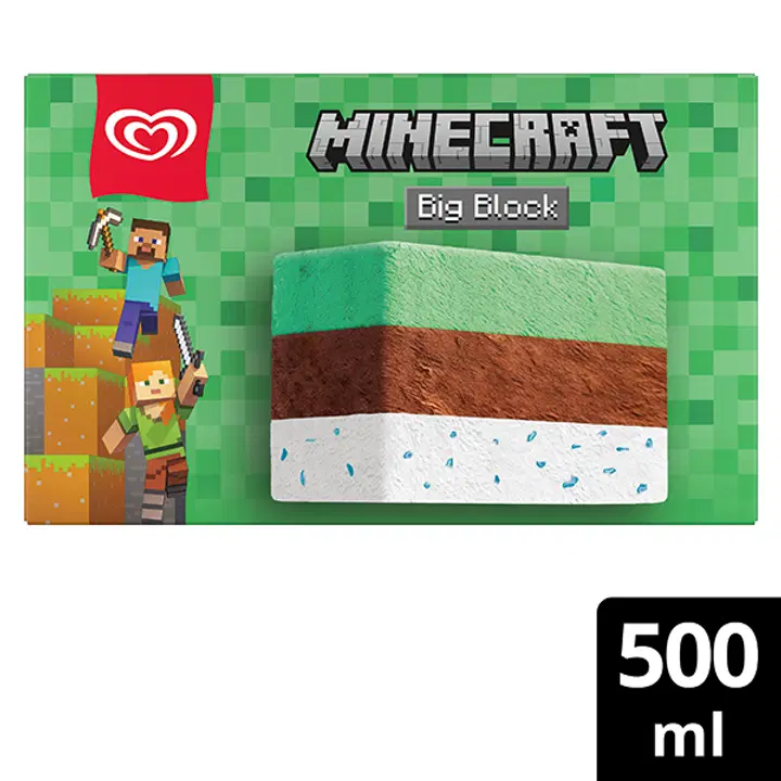Heartbrand Minecraft Big Block Jäätelö 500ml/243g