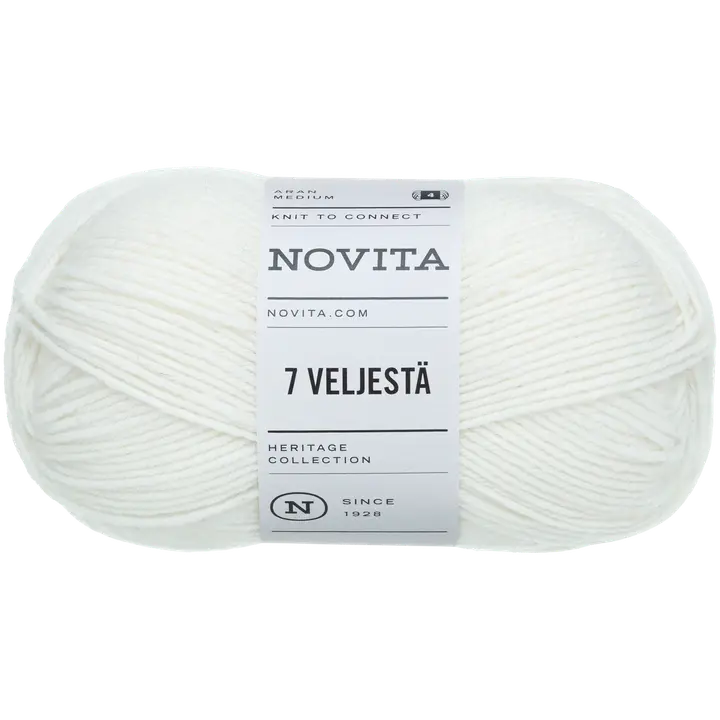 Novita lanka 7 Veljestä 100 g valkoinen 011