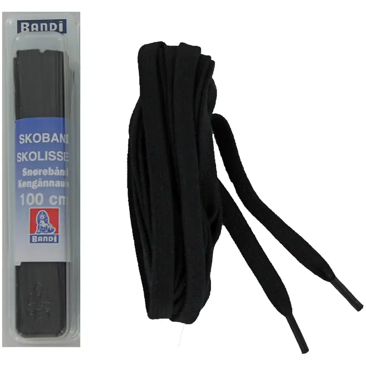 Bandi kengännauha litteä 100cm 552 musta 1pr
