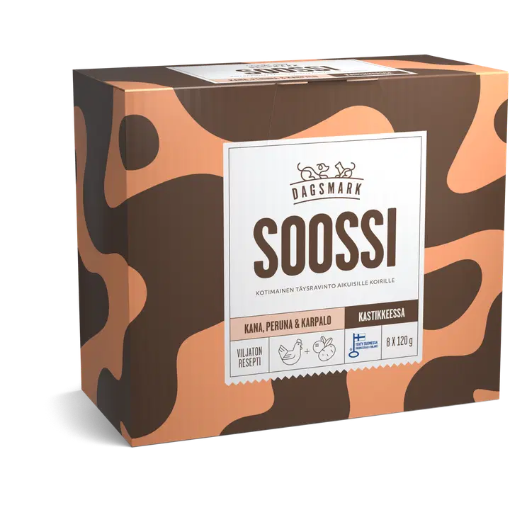 Dagsmark SOOSSI kana, peruna & karpalo kastikkeessa aikuisille koirille 8 x 120 g