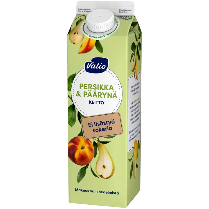 Valio persikka-päärynäkeitto 1 kg ei lisättyä sokeria, makeutusaineeton