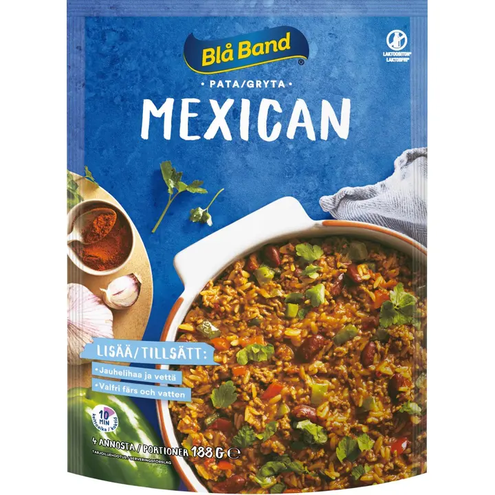Blå Band laktoositon Mexican Pata Riisi-kasvis-mausteseos 188g