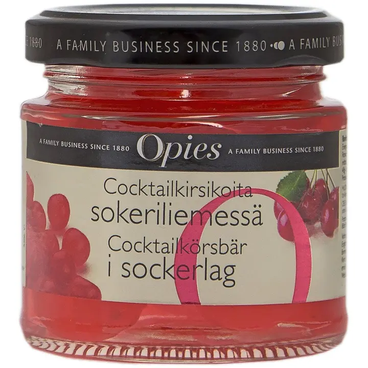 Opie's cocktailkirsikoita sokeriliemessä 130/70g