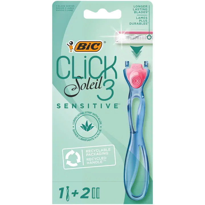 Bic raseerija Miss Soleil Click Sensitive 3-tera 1+2tk