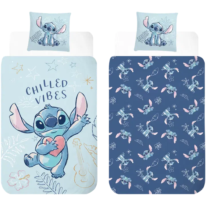 Laste voodipesukomplekt stitch 150x210+50x60 sinine
