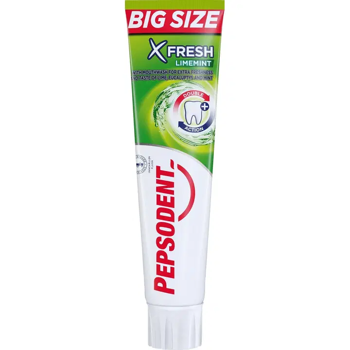 Pepsodent X-Fresh Limemint Hammastahna Raikastava Sisältää fluoria 125 ml