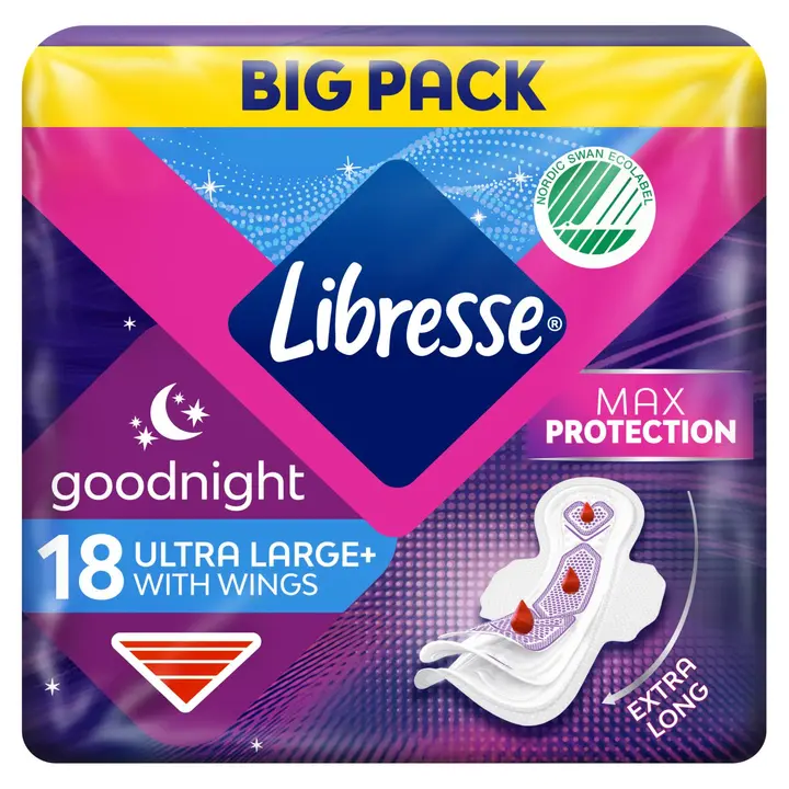 Libresse Ultra Night Ultra Large+ wing side 18 kpl Big pack