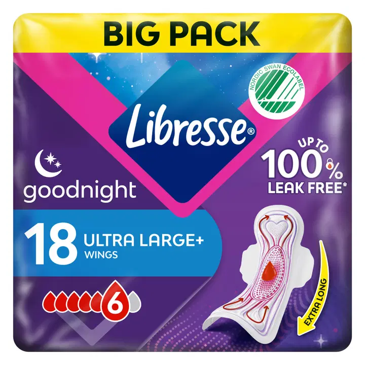 LIBRESSE Ultra Large Goodnight wings yöside 18 kpl Big pack
