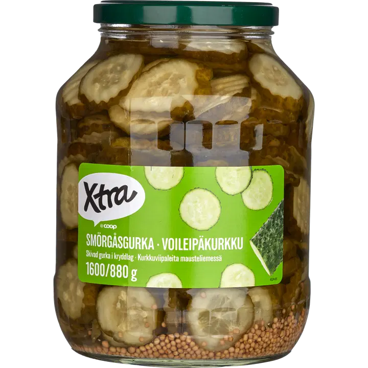 Xtra voileipäkurkkuviipaleita mausteliemessä 1600/880 g