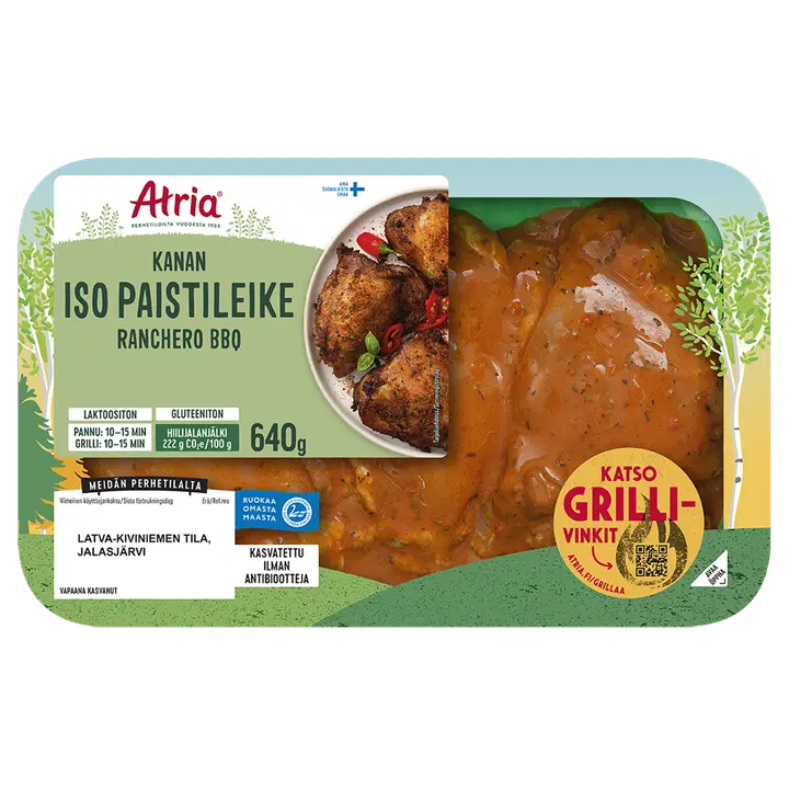 Atria kanan iso paistileike ranchero BBQ 640g