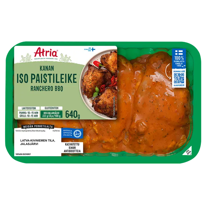 Atria kanan iso paistileike ranchero BBQ 640g