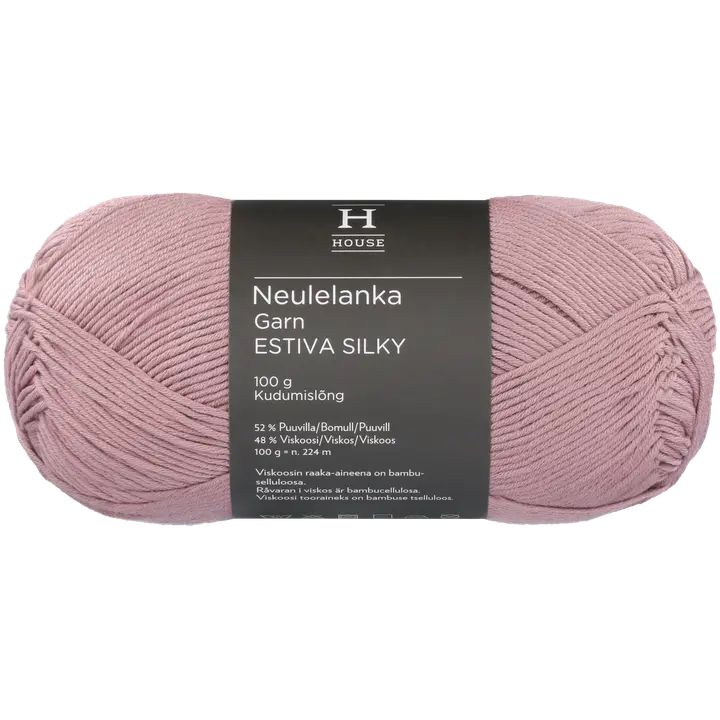 House lanka bambuviskoosi-puuvillasekoite Estiva Silky 100 g Dusty Rose 12928