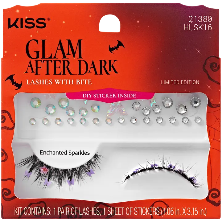 Kiss Halloween lash & sticker kit 16 1 pari