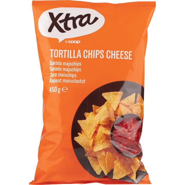 Xtra tortilla chips maissilastut juusto 450 g