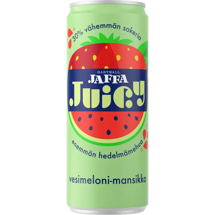 Hartwall Jaffa Juicy Vesimeloni-Mansikka virvoitusjuoma 0,33l
