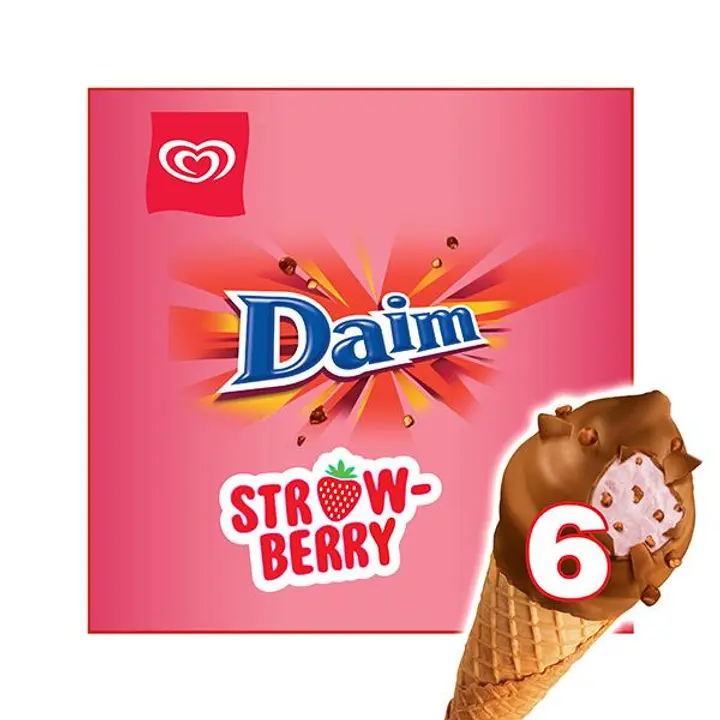 Daim  Strawberry Mini Jäätelö Monipakkaus  510ml/318g 6 kpl