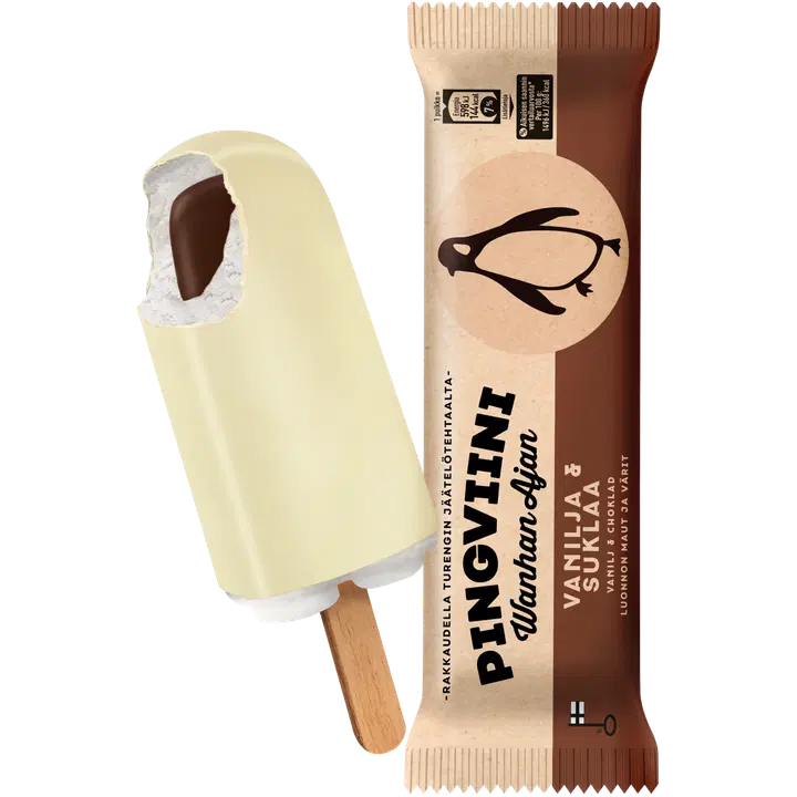 Pingviini Wanhan Ajan Vanilja & Suklaa kermajäätelöpuikko 40g/60ml
