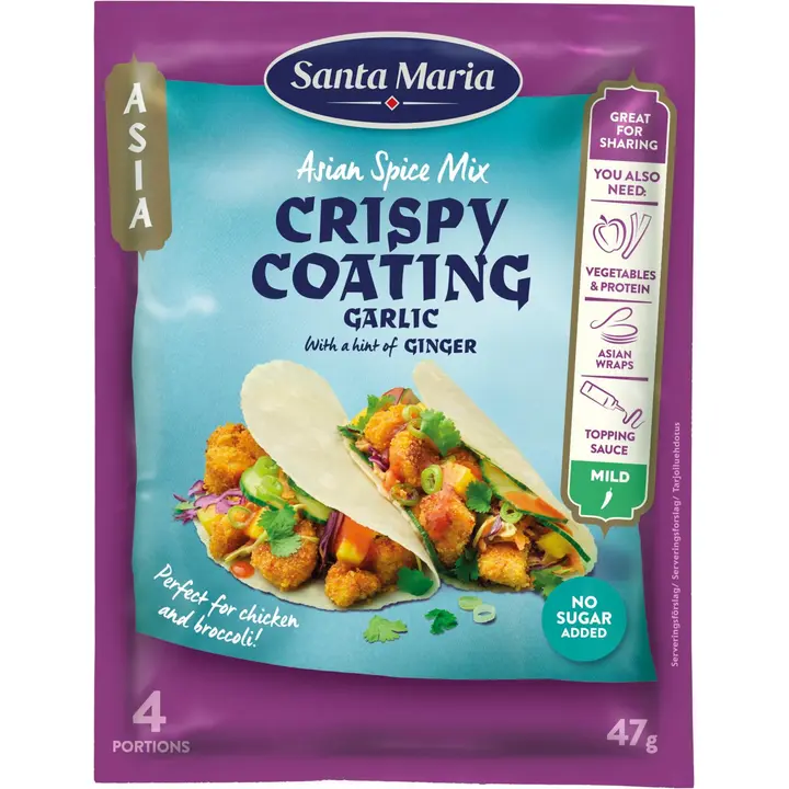 Santa Maria 47g Crispy Coating Garlic Ginger, mausteseos valkosipulilla ja inkiväärillä