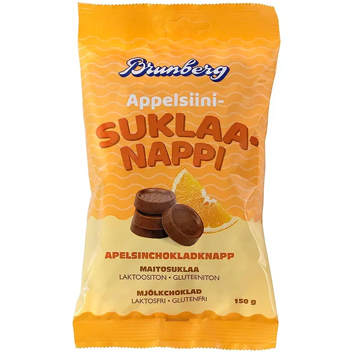 Brunberg Appelsiinimaitosuklaanappi 150g