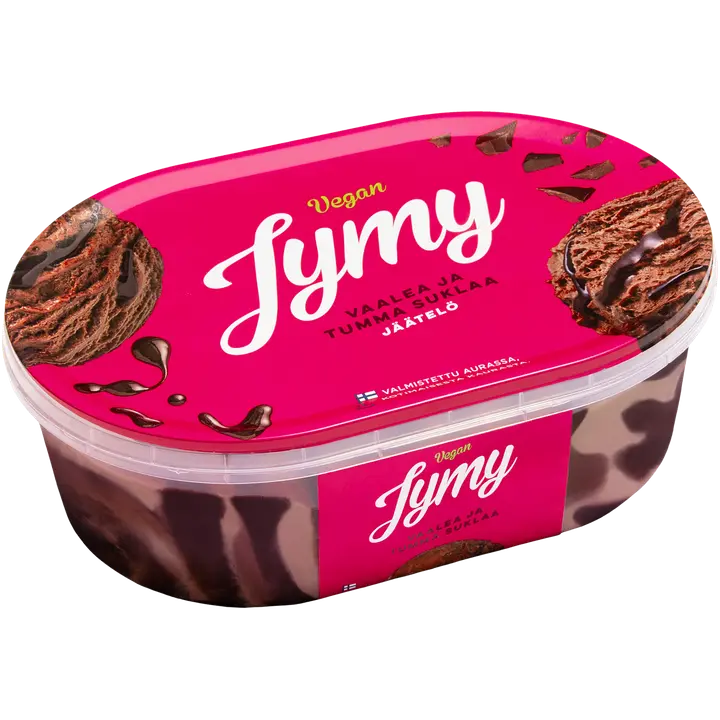 Jymy Vaalea ja Tumma Suklaa vegaaninen jäätelö 900ml