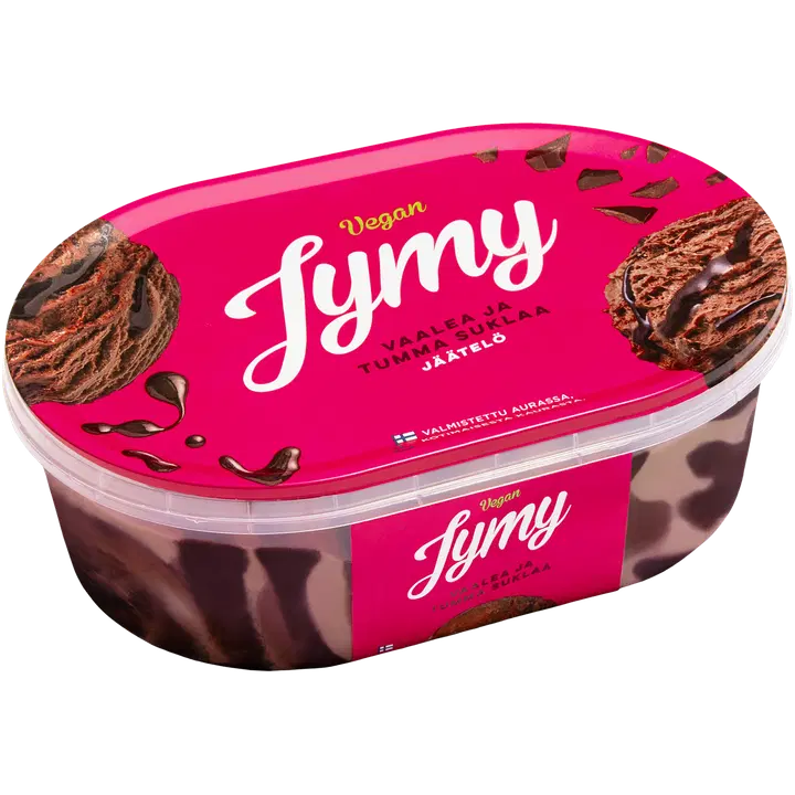 Jymy Vaalea ja Tumma Suklaa vegaaninen jäätelö 900ml