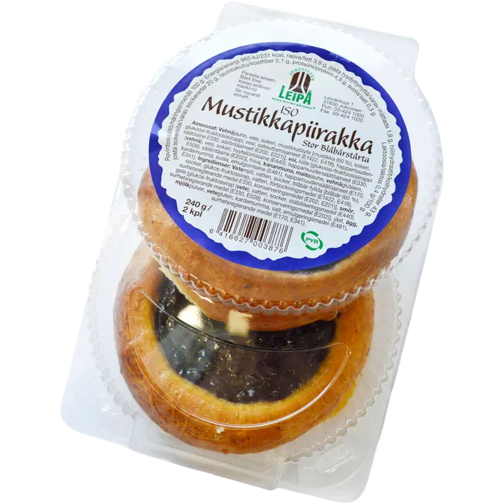 Jokioisten Iso mustikkapiirakka 2/240g pakattu