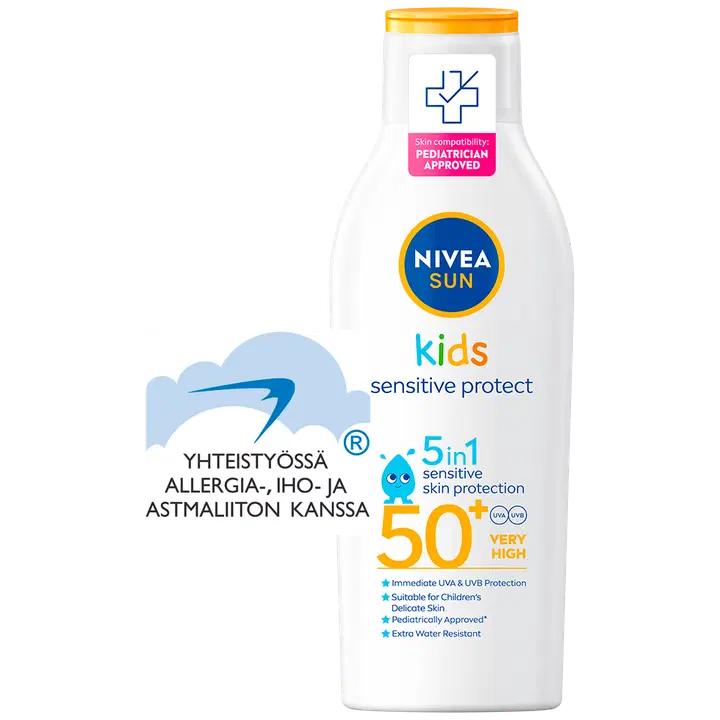 NIVEA SUN 200ml Kids Sensitive Protect Sun Lotion SK50+ -aurinkosuojavoide
