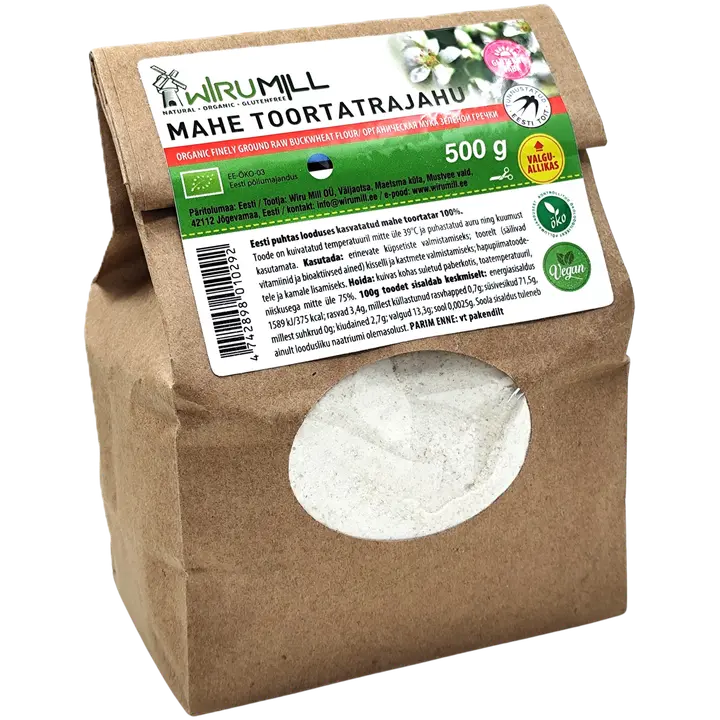 Wiru Mill toortatrajahu 500 g, mahe, gluteenivaba