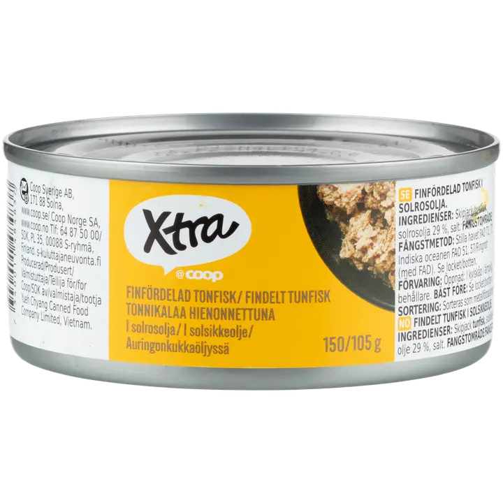 Xtra 150/105g tonnikalaa hienonnettuna auringonkukkaöljyssä
