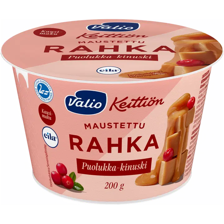Valio Keittiön maustettu rahka puolukka-kinuski laktoositon 200 g