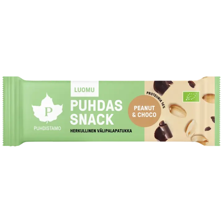 Puhdistamo Puhdas Snack Peanut & Choco, Luomu 40 g